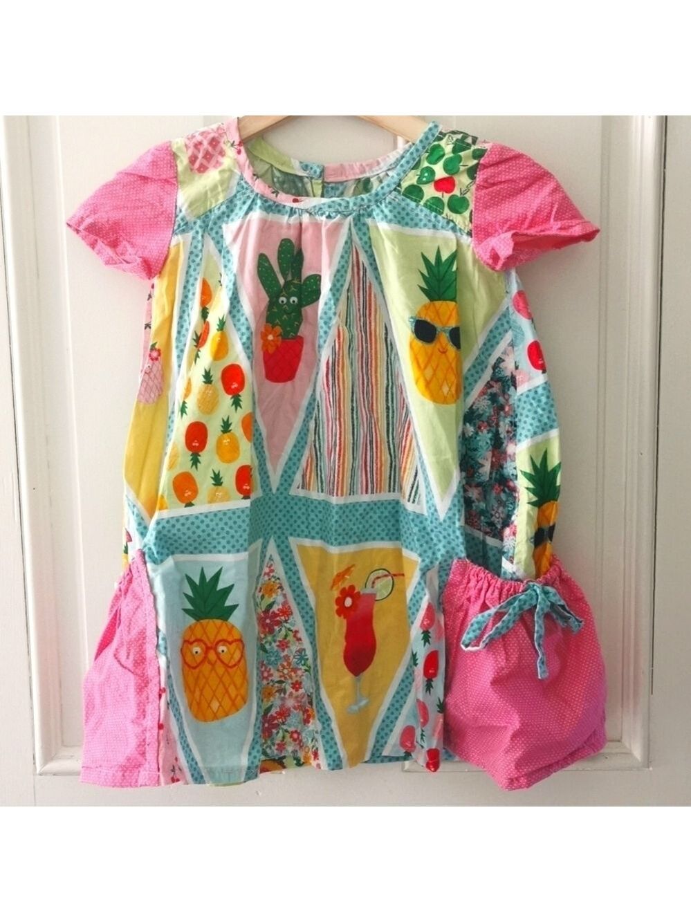 Adorable Makower 1950s Fruity Hawaiian Friends Girls Dress. Size 4. EUC